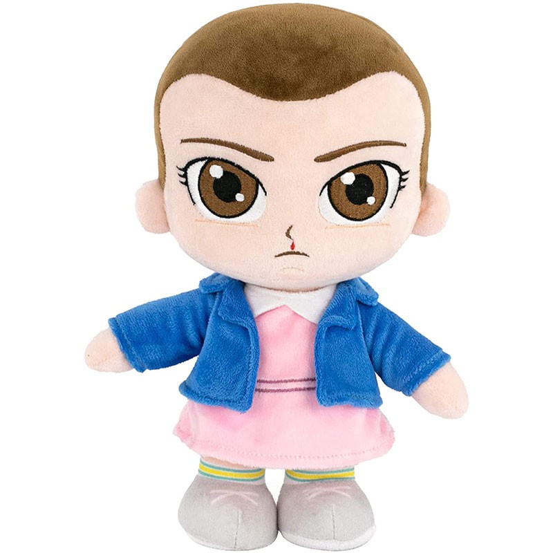 Peluche de Eleven de Stranger Things con abrigo color azul de 26 cm