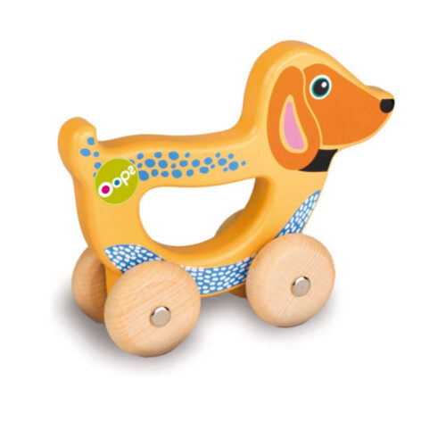 Juguete infantil de madera perrito 16×5,4×12,6 cm