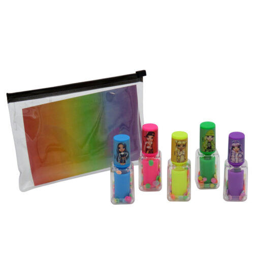 Set 5 Marcadores con estuche pintauñas de varios colores Rainbow High