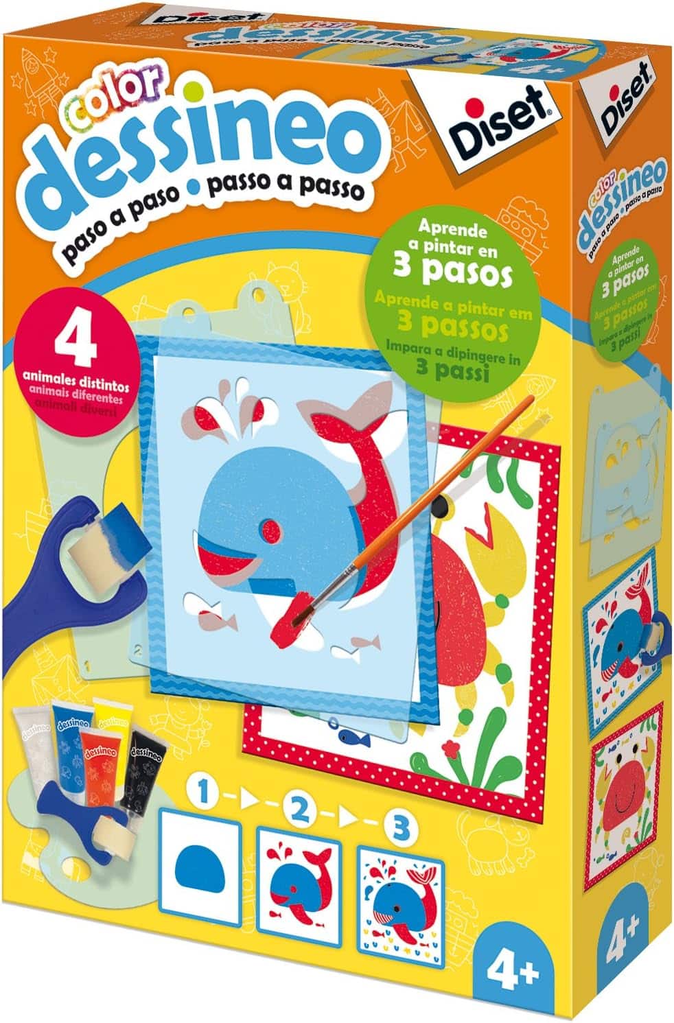 Dessineo animales marino aprende a pintar paso a paso Diset 61013