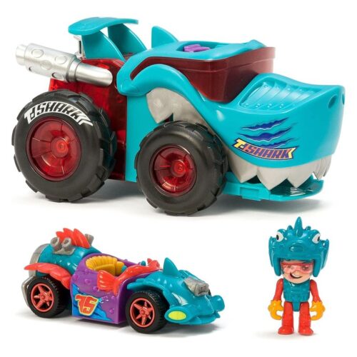 T-Racers Mega Wheels T-Shark vehículo lanzador con 1 piloto PTRSP116IN10