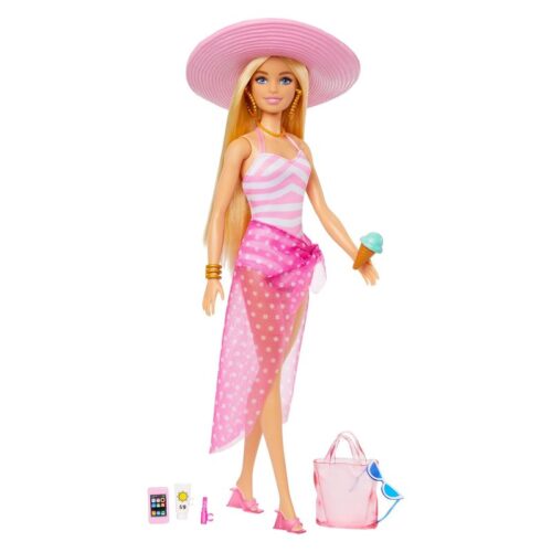 Barbie día de playa muñeca rubia ropa de verano HPL73