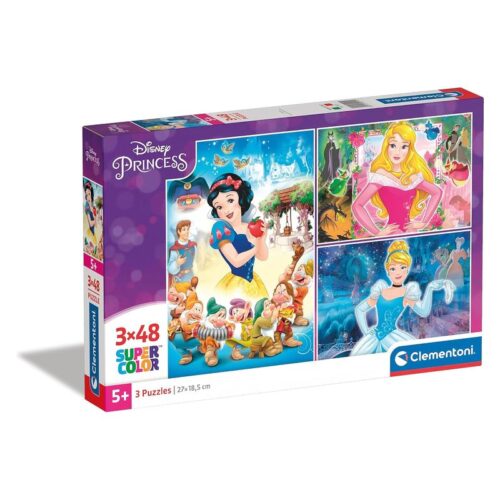 Pack 3 puzzles 48 piezas de Cenicienta Bella Durmiente y Blancanieves