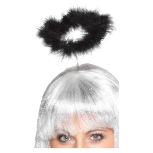Diadema ángel negro para disfraz de carnaval o halloween 19608
