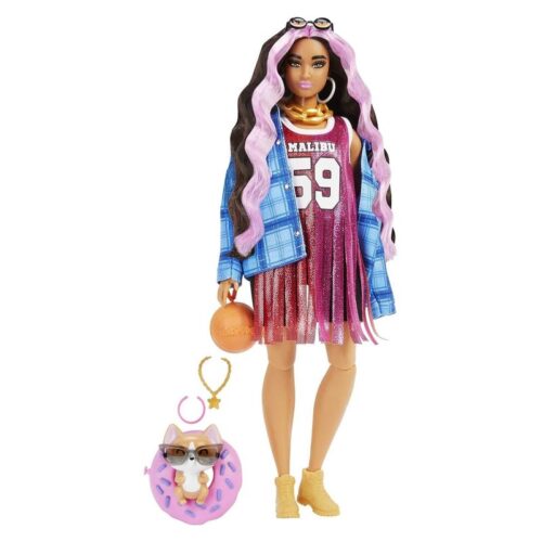 Barbie Muñeca Extra Morena con Camiseta de Baloncesto