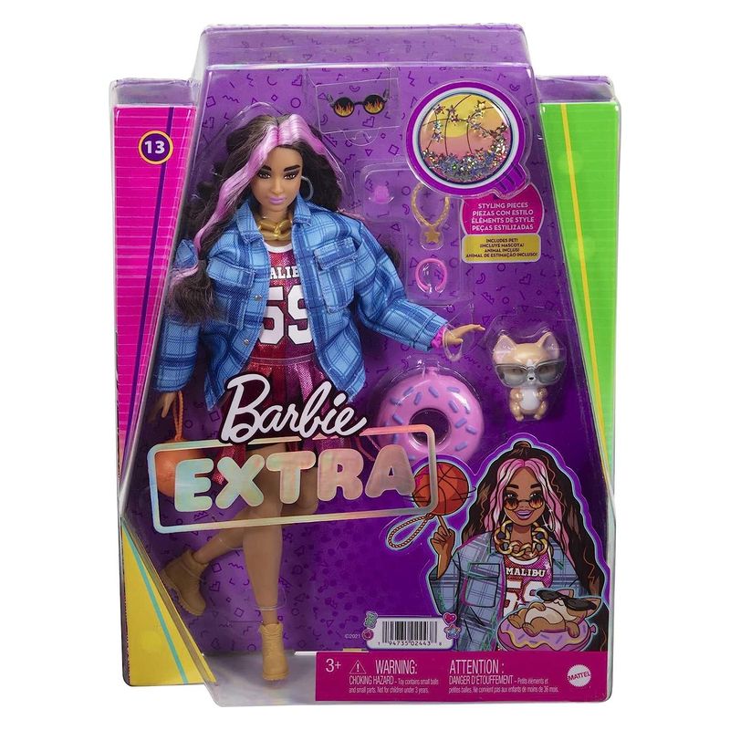 Barbie Muñeca Extra Morena con Camiseta de Baloncesto - Imagen 2