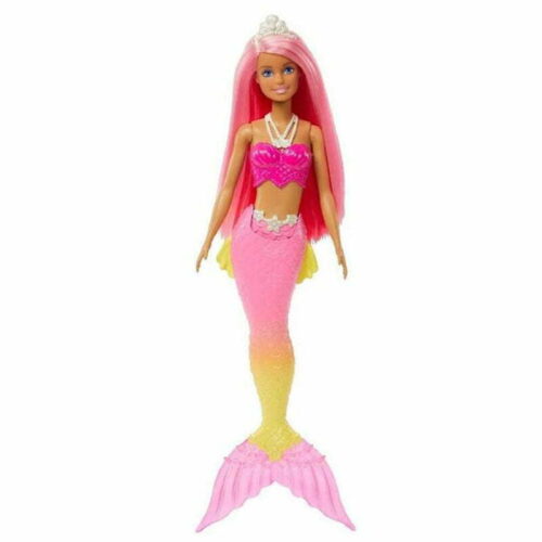 Muñeca Barbie Sirena con pelo rosa y blanco de Mattel