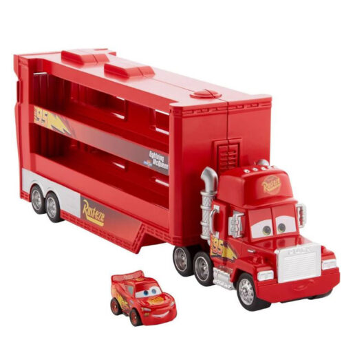 Cars camión rojo de transporte de minivehículos con coche incluido