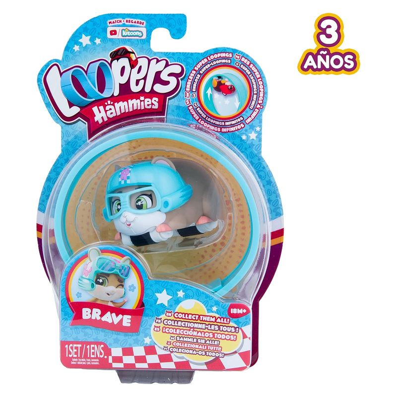 Loopers Hammies Brave - Hamster Interactif Avec Circuit - Course Sur Surfaces Métalliques - Jouet 3 Ans Et Plus