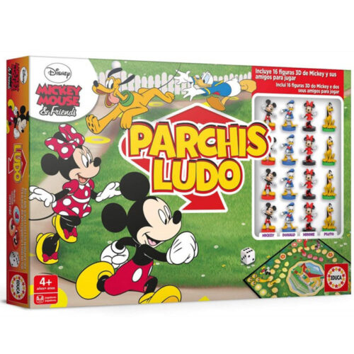 Mickey Mouse Parchís ludo con figuras de sus amigos Disney educativo