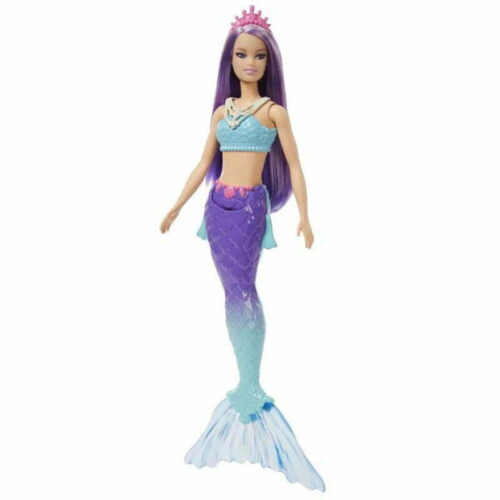 Muñeca de Barbie sirena con el pelo de color lila de la marca Mattel