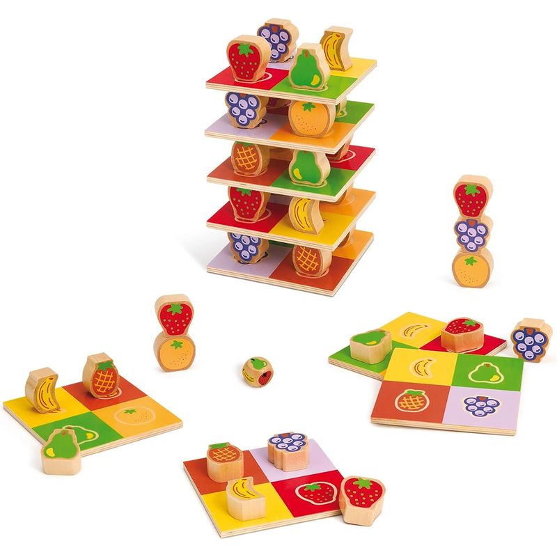 Torre de frutas de madera con 60 piezas multicolor - Imagen 2