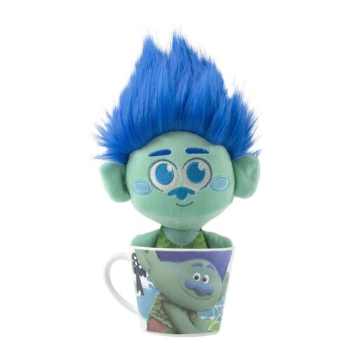 Set peluche Trolls blandito + taza de cerámica con dibujos