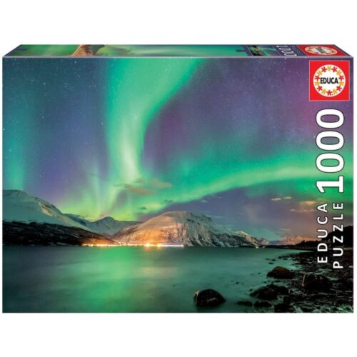 Puzzle 1000 piezas con paisaje de aurora boreal de educa 17967