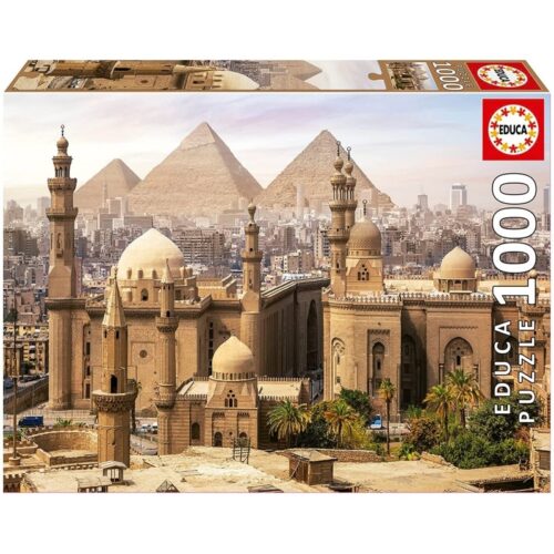 Puzzle 1000 piezas paisaje el Cairo con Piramides de Giza educa 19611