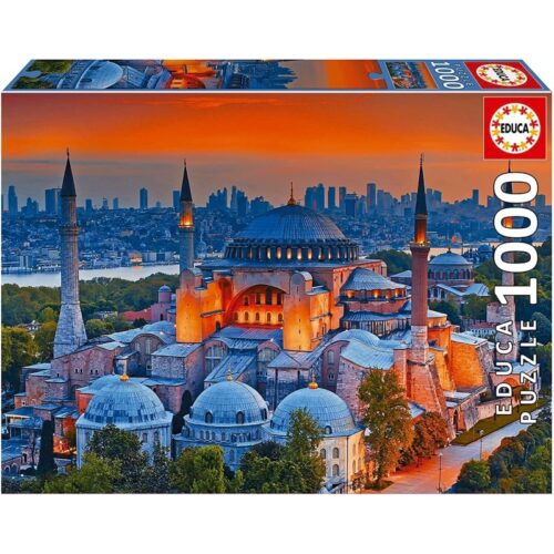 Puzzle 1000 piezas imagen de la mezquita azul de Estambul educa 19612