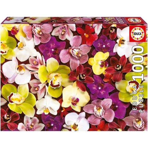 Puzzle 1000 piezas imagen de orquídeas de varios colores educa 19558