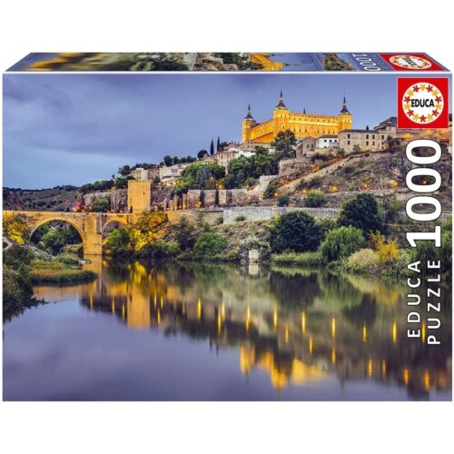 Puzzle 1000 piezas Toledo de noche con puente de Alcantara educa 19615