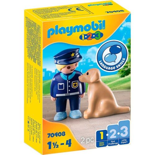 Playmobil 123 Policia con Traje y Perro Ayudante 70408