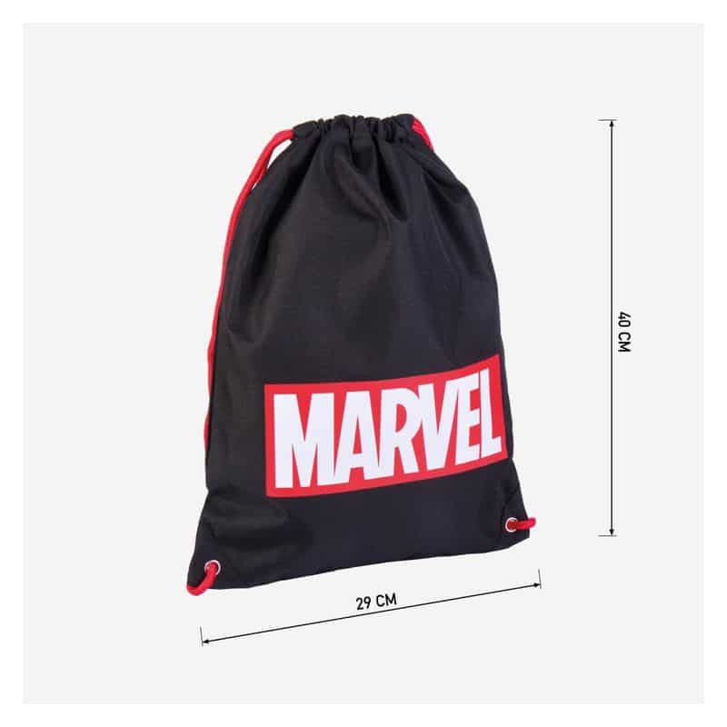Mochila de saco con logotipo Marvel de 40 cm color negro y rojo - Imagen 2