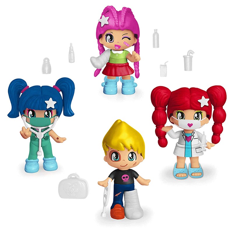 Pack Pinypon de 4 Figuras de Hospital con doctora y enfermera