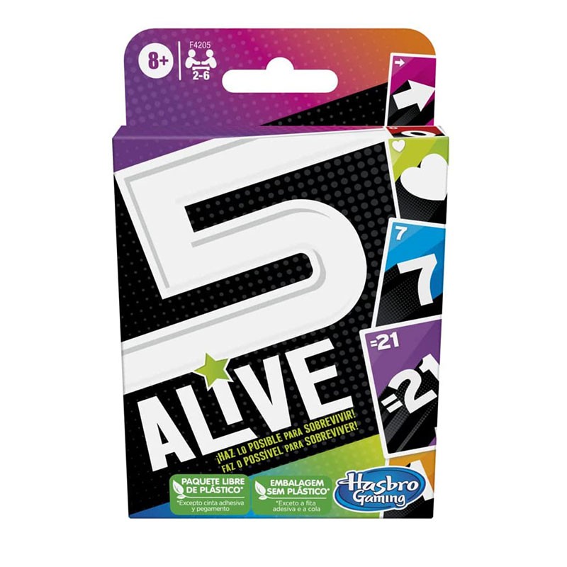 Juego de cartas 5 Alive de rapidez mental y visual de 2 a 6 jugadores