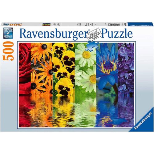 Puzzle adultos 500 piezas de flores con reflexión sobre el agua