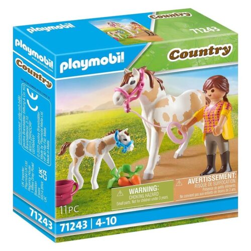 Playmobil Country 71243 caballo con potro, accesorios y personaje