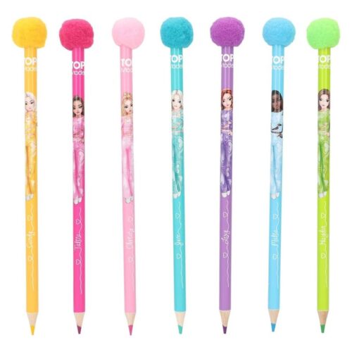TopModel Set con 7 lápices de Colores Brillantes y pompón 11950