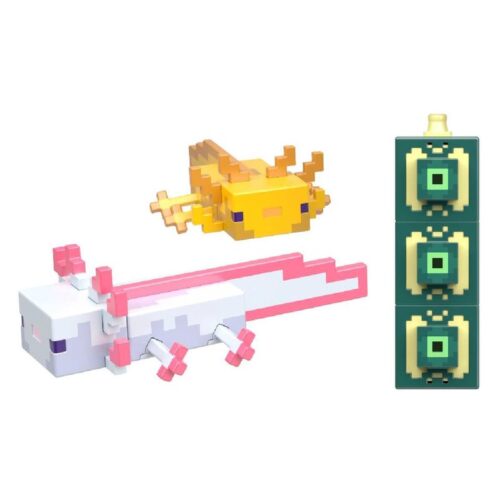 Minecraft pack figuras Axolotls Gold and White HLB17