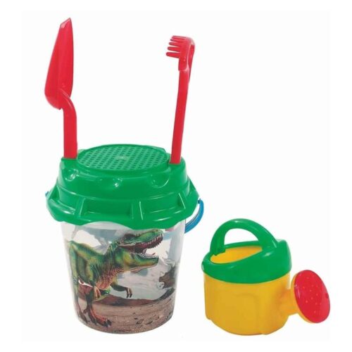 Cubo de Playa Transparente con Dinosaurios y Accesorios de AVC 19063