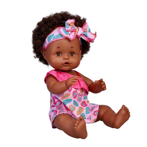 Muñeca Nenuco Africana morena colección del mundo con pañuelo rosa