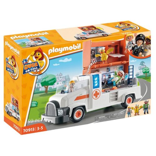 Playmobil Duck on call 70913 set de camión ambulancia con 3 figuras