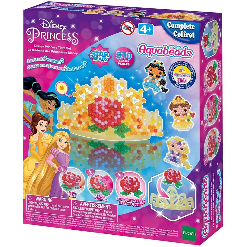 Set personajes princesas Disney Aquabeads con 700 perlitas de colores