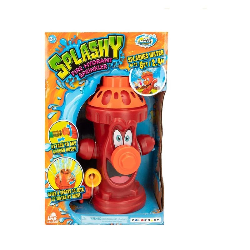 Aspersor de agua para niños con forma de boca de incendio color rojo