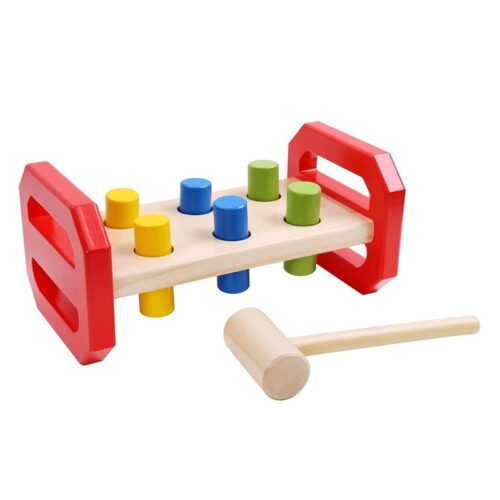 Banco de Madera Golpea Tacos para Niños con Martillo de Tooky Toys