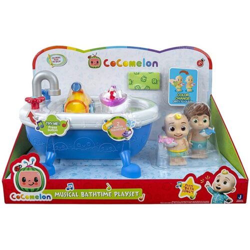 Set bañera musical Cocomelon interactiva con dos figuras y accesorios