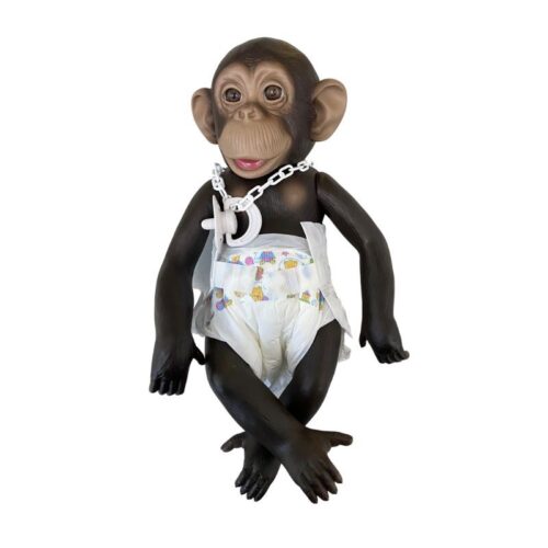 Bebé mono con pañal y chupete blanco 3370 ROSA TOYS