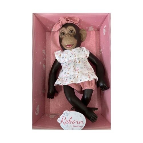 Bebé mono con ropita infantil y pasada en color rosa 3373
