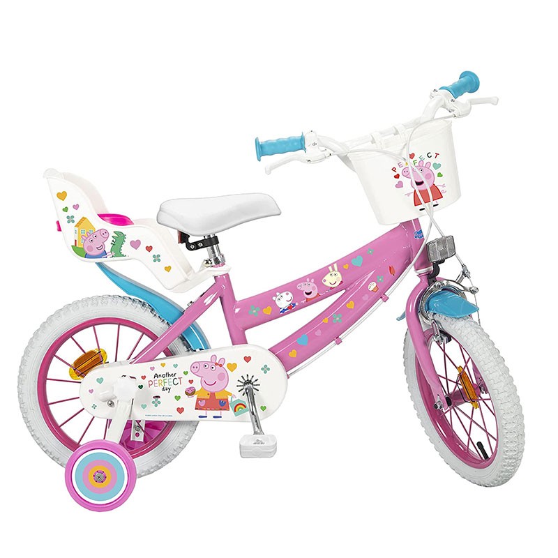 Bicicleta de Peppa Pig de 14 pulgadas infantil en color rosa de Toimsa