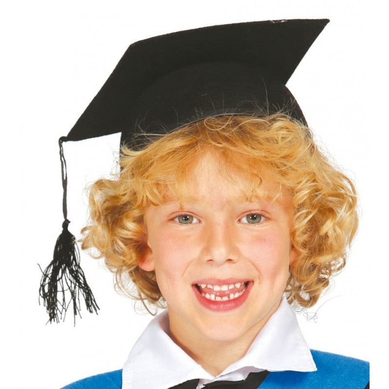 Birrete de graduado de color negro para niños de Guirca 13891