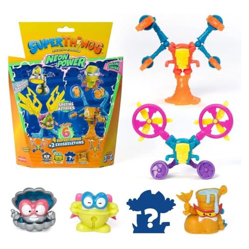 Superthings Neon Power Blíster naranja 3 de 6 con 4 figuras Serie 11
