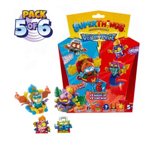 Serie 10 superzings Rescue Force pack rojo de 6 figuras