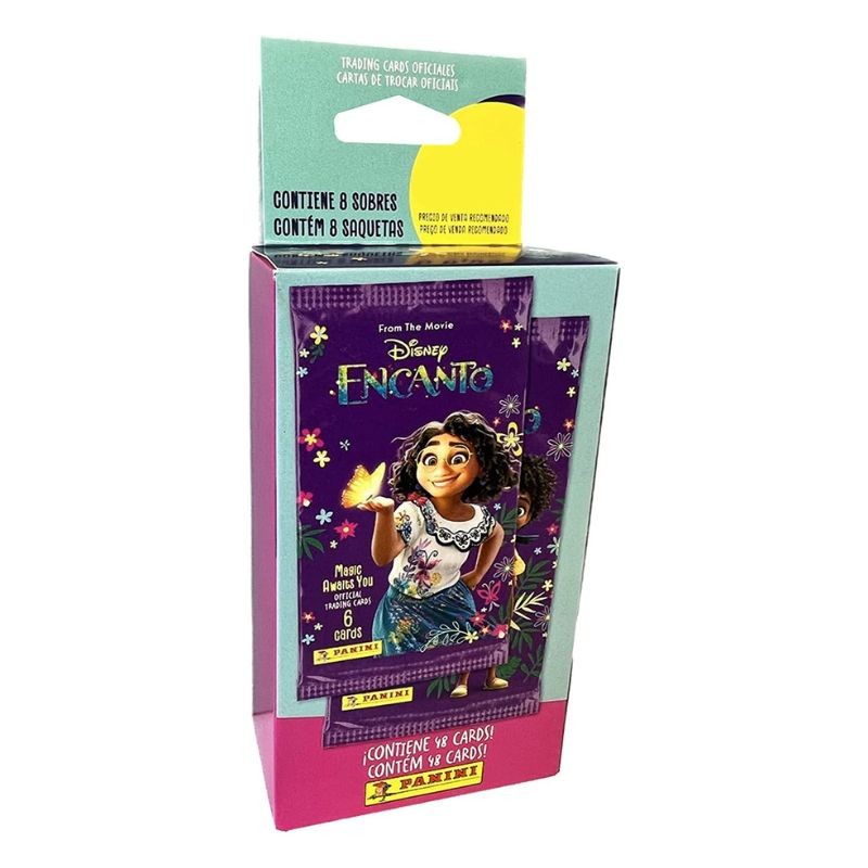 Blister de ocho sobres Panini de Disney Encanto con 48 cartas en total