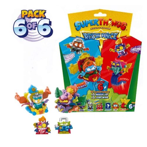 Pack de la serie 10 superzings Rescue Force verde de 6 figuras