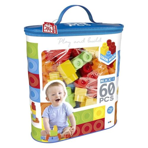 Bolsa de Bloques de construcción para bebes de colorbaby con 60 piezas