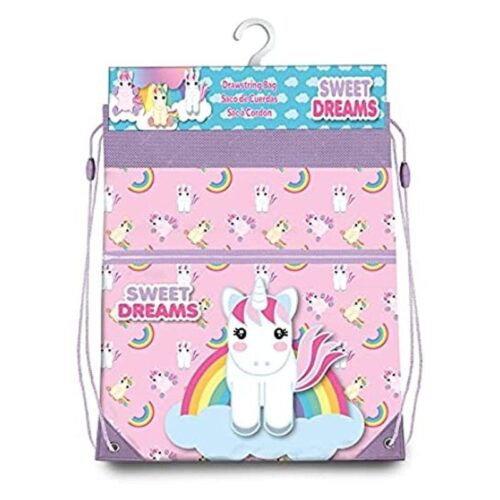 Bolsa con cuerdas de unicornios con arcoiris Sweet Dreams de 42 cm