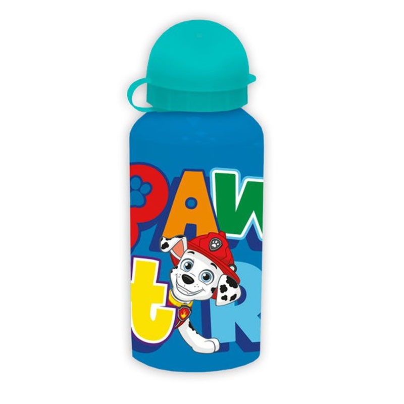 Botella cantimplora Patrulla Canina de aluminio de 400 ml con tapón
