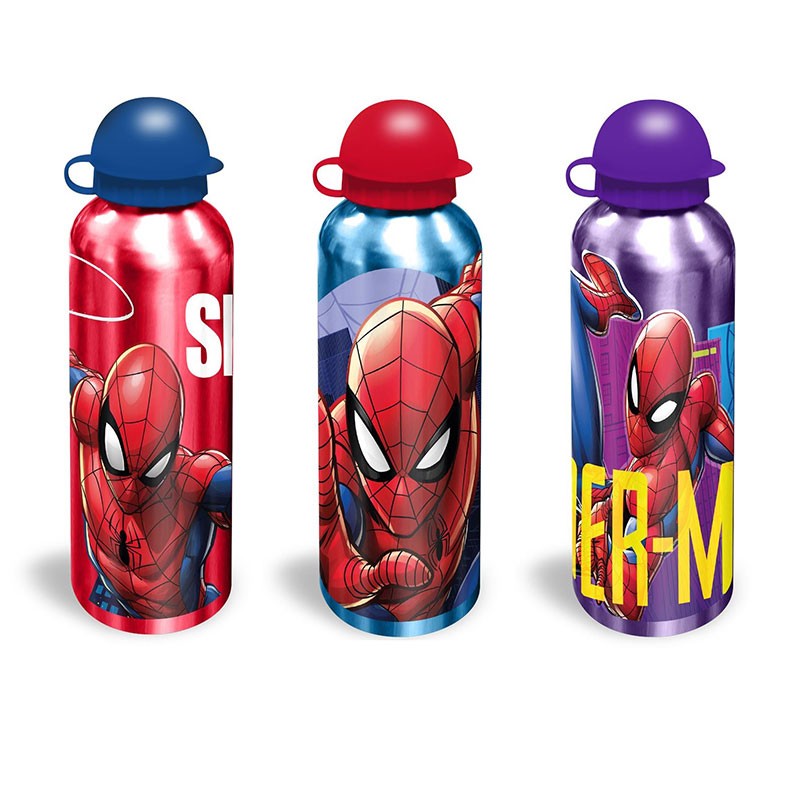 Spiderman Cantimplora de aluminio de 500 ml en 3 modelos surtidos