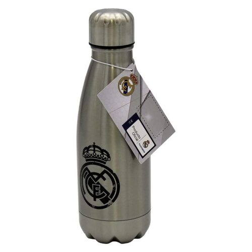Botella plateada del Real Madrid oficial de acero hermética con 550 ml